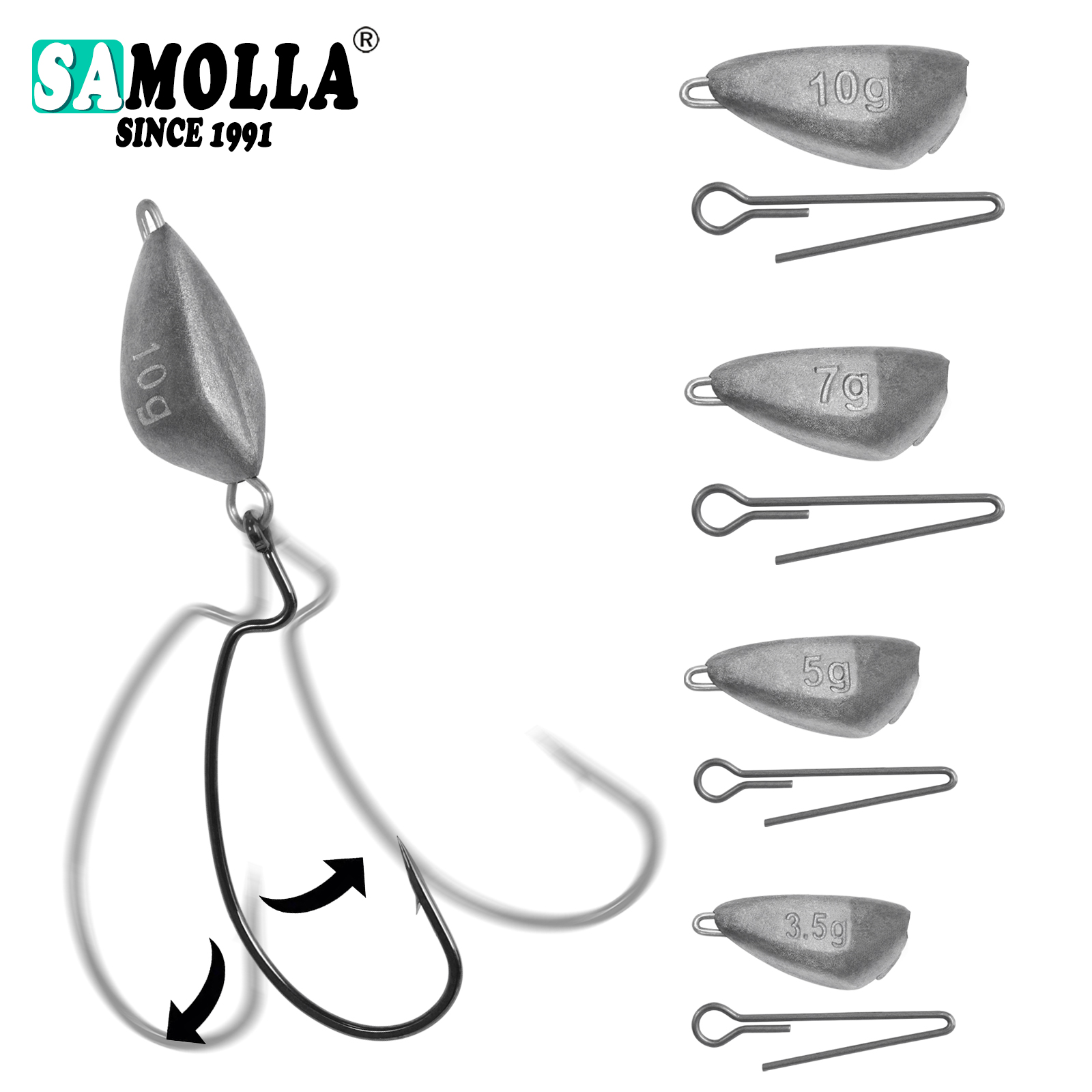 SAMOLLA 5 pezzi Jig Head Peso  - Fishing Hook Jig recensione e prezzo